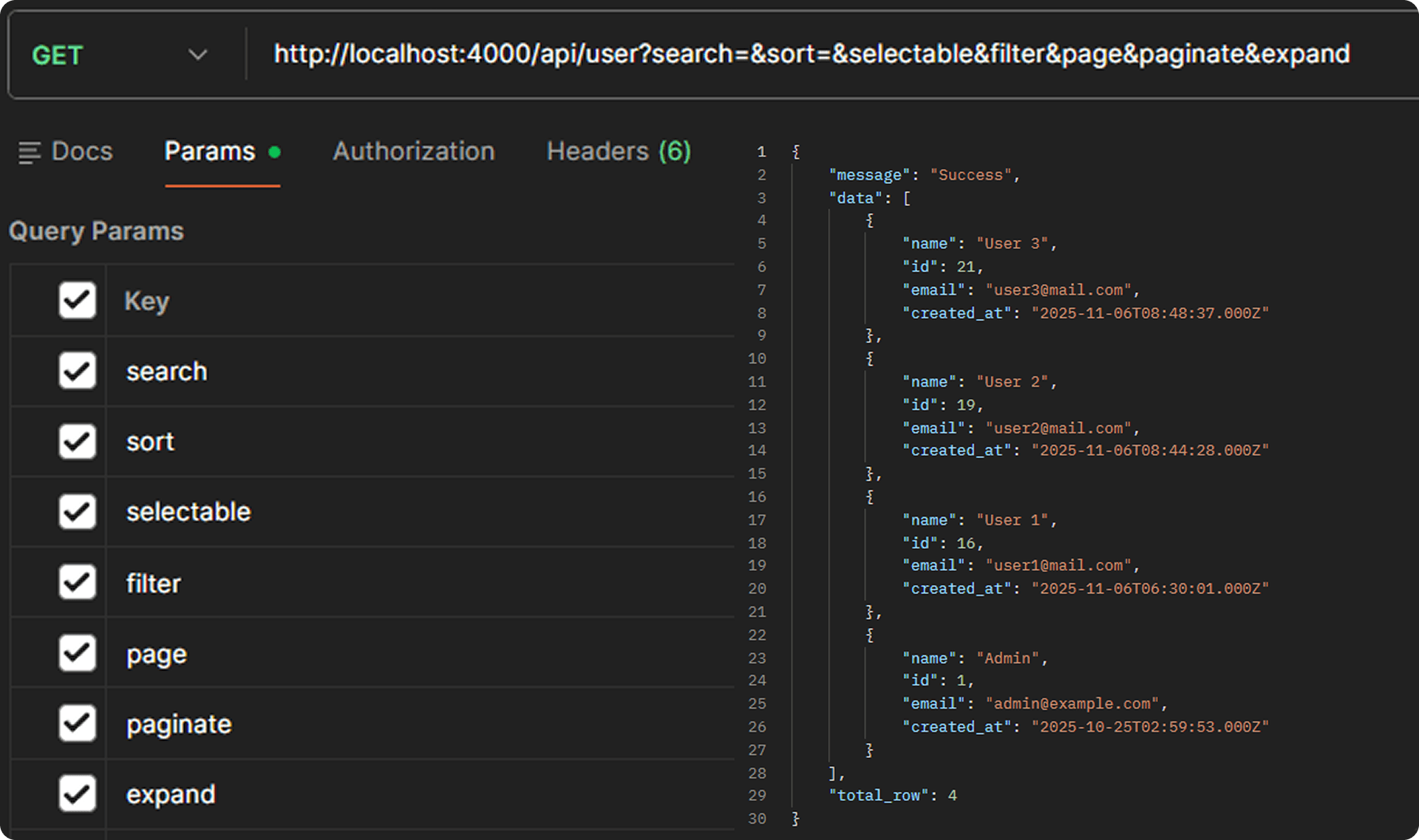 Skalfa API Query Resolve